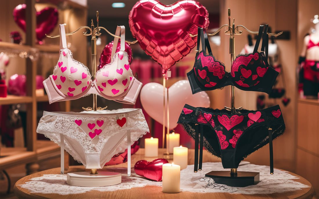 Elevate Your Style with Our Charming Heart Pattern Bra & Panty Sets!