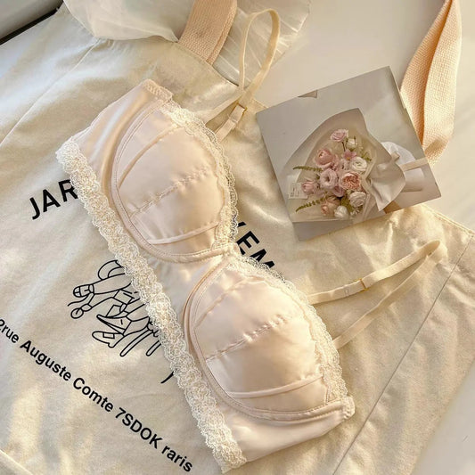 2025's Must-Have Lace Balconette: French Satin Bra for Effortless Elegance