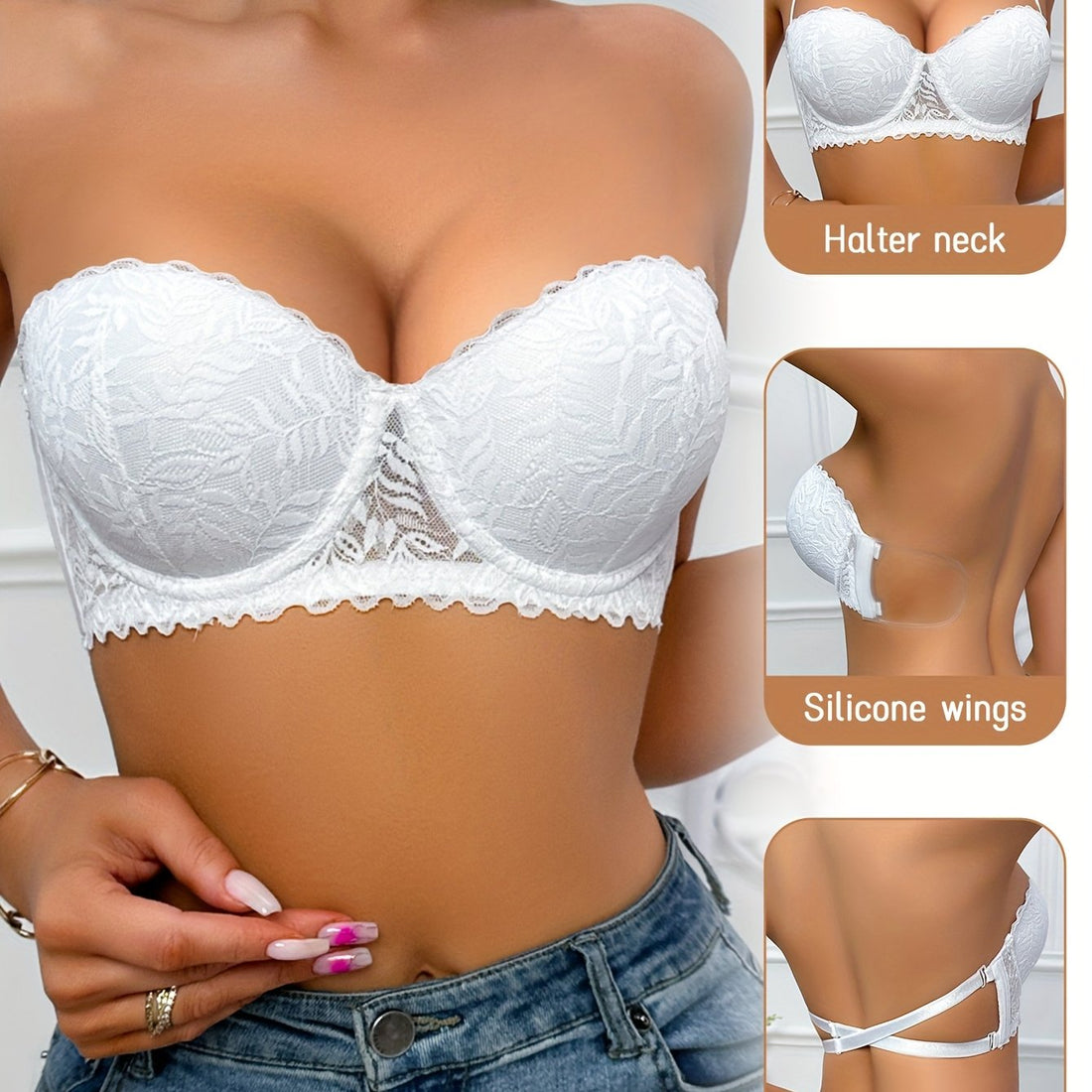 2025's Ultimate Bra Underwire: White Lace Bandeau Perfection