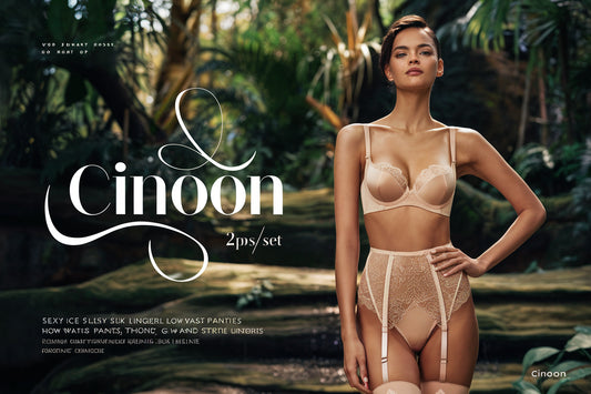 Beat the Summer Heat with Breezy Comfort: Introducing CINOON 2PCS/Set Women Sexy Ice Silk Lingerie