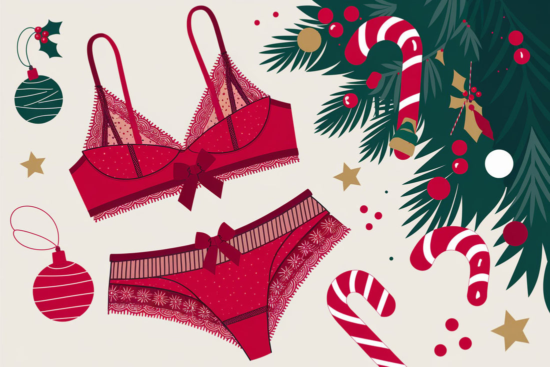 🎄 2024 Festive Red Lace Sexy Christmas Underwear Set: The Perfect Holiday Lingerie