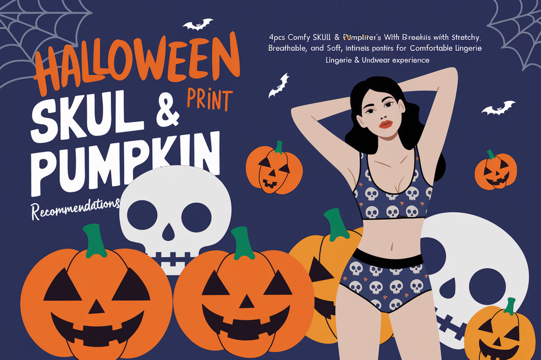 🎃 2024 Halloween Collection: Comfortable & Festive Skull & Pumpkin Print Briefs