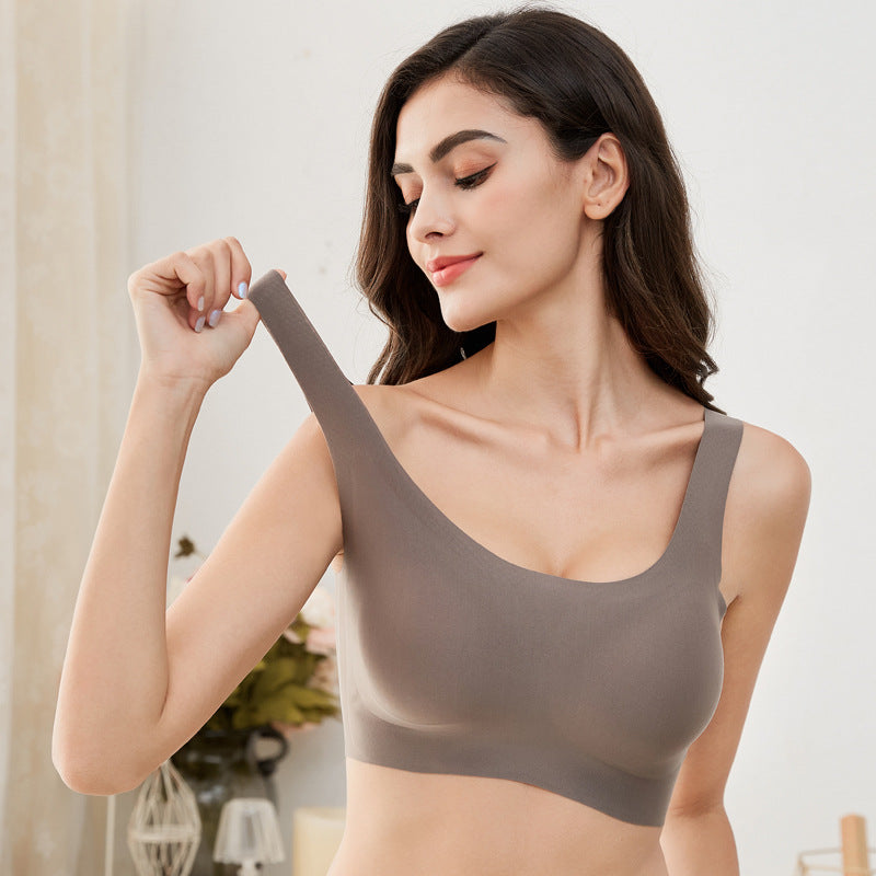 Women's Wireless Vest Bra: Seamless Icy Silk Feel, Full Coverage
