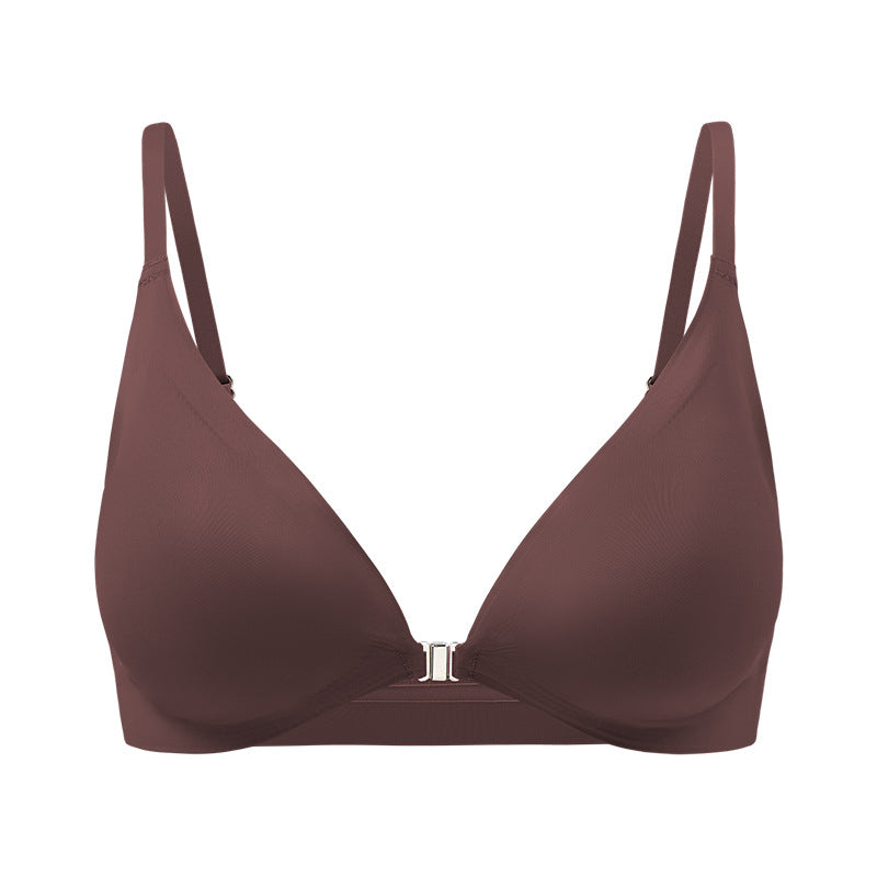 Women's Magnetic Front Closure Push-Up Bra: Seamless Deep V, Wireless, Lightweight