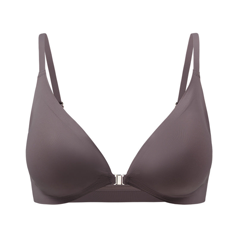 Women's Magnetic Front Closure Push-Up Bra: Seamless Deep V, Wireless, Lightweight