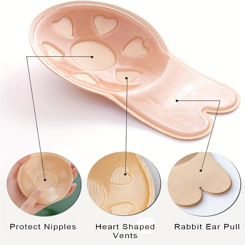 2-Pack Silicone Push-Up Bras: Adhesive & Strapless for Nursing Mothers