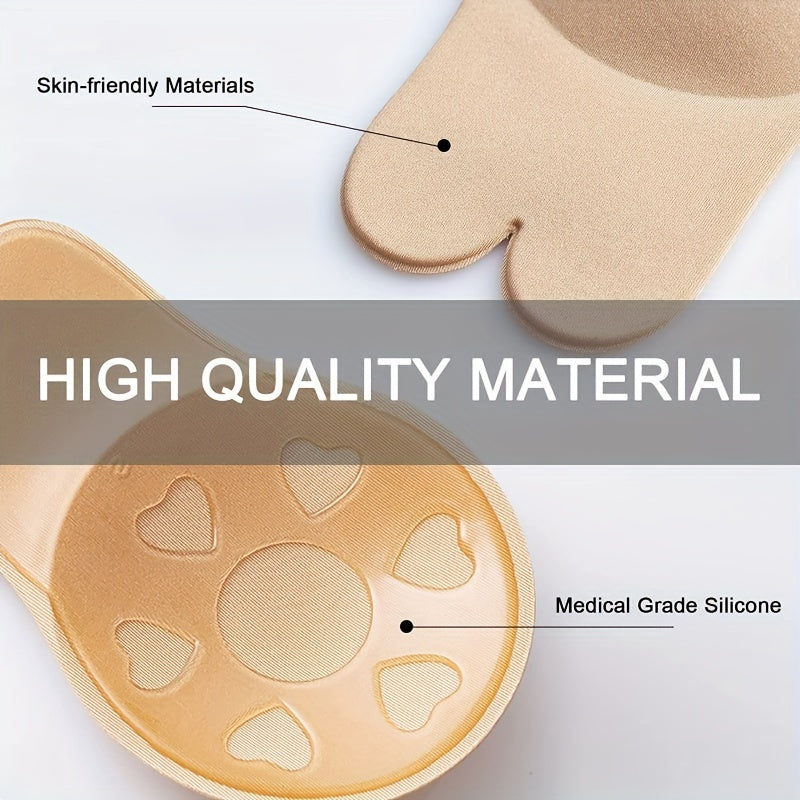 2-Pack Silicone Push-Up Bras: Adhesive & Strapless for Nursing Mothers