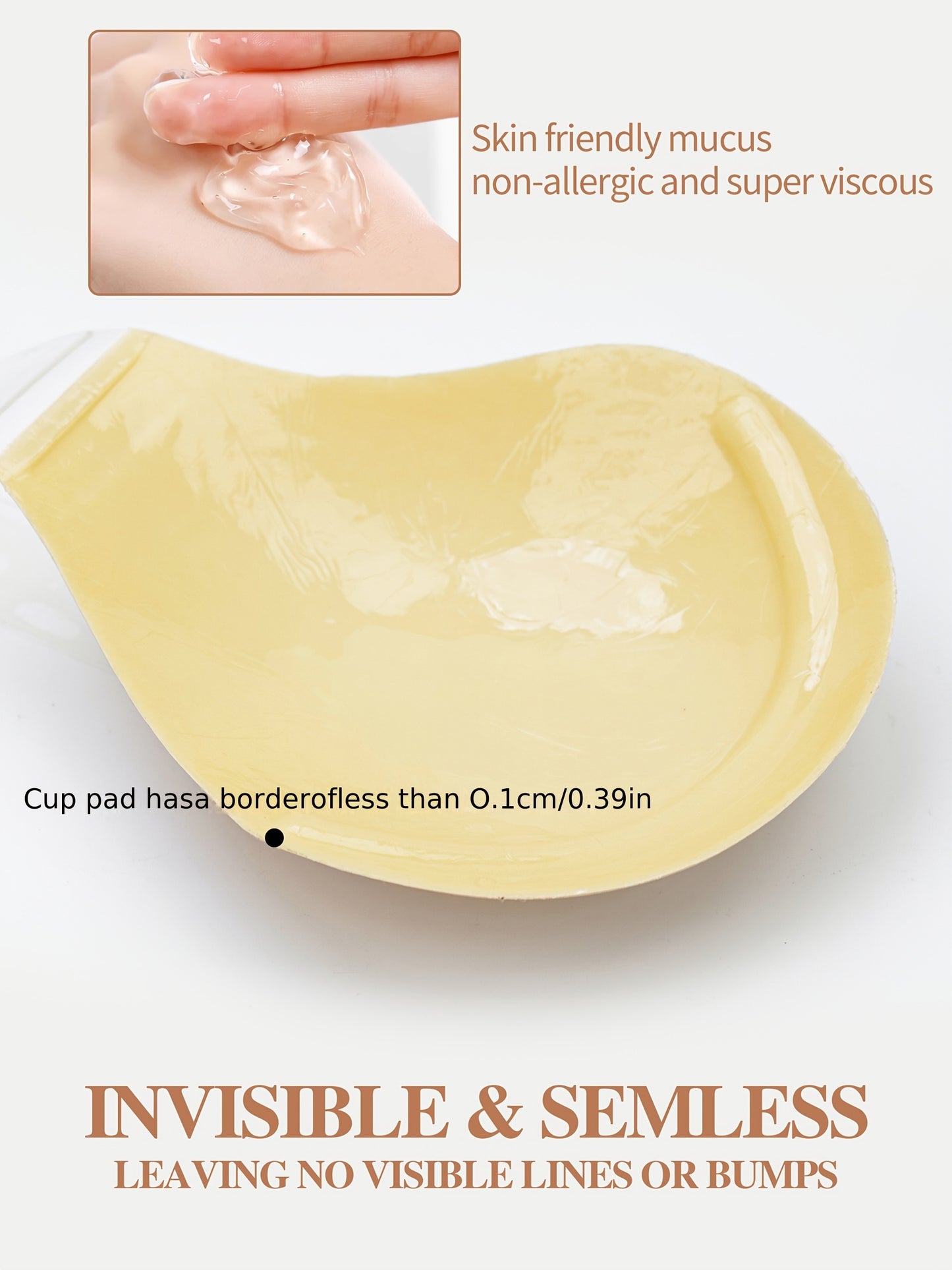 SAHOBBIEHOP Invisible Strapless Plus Size Bra with Anti-Sagging 3D Cups - Natural Look, Secure Fit