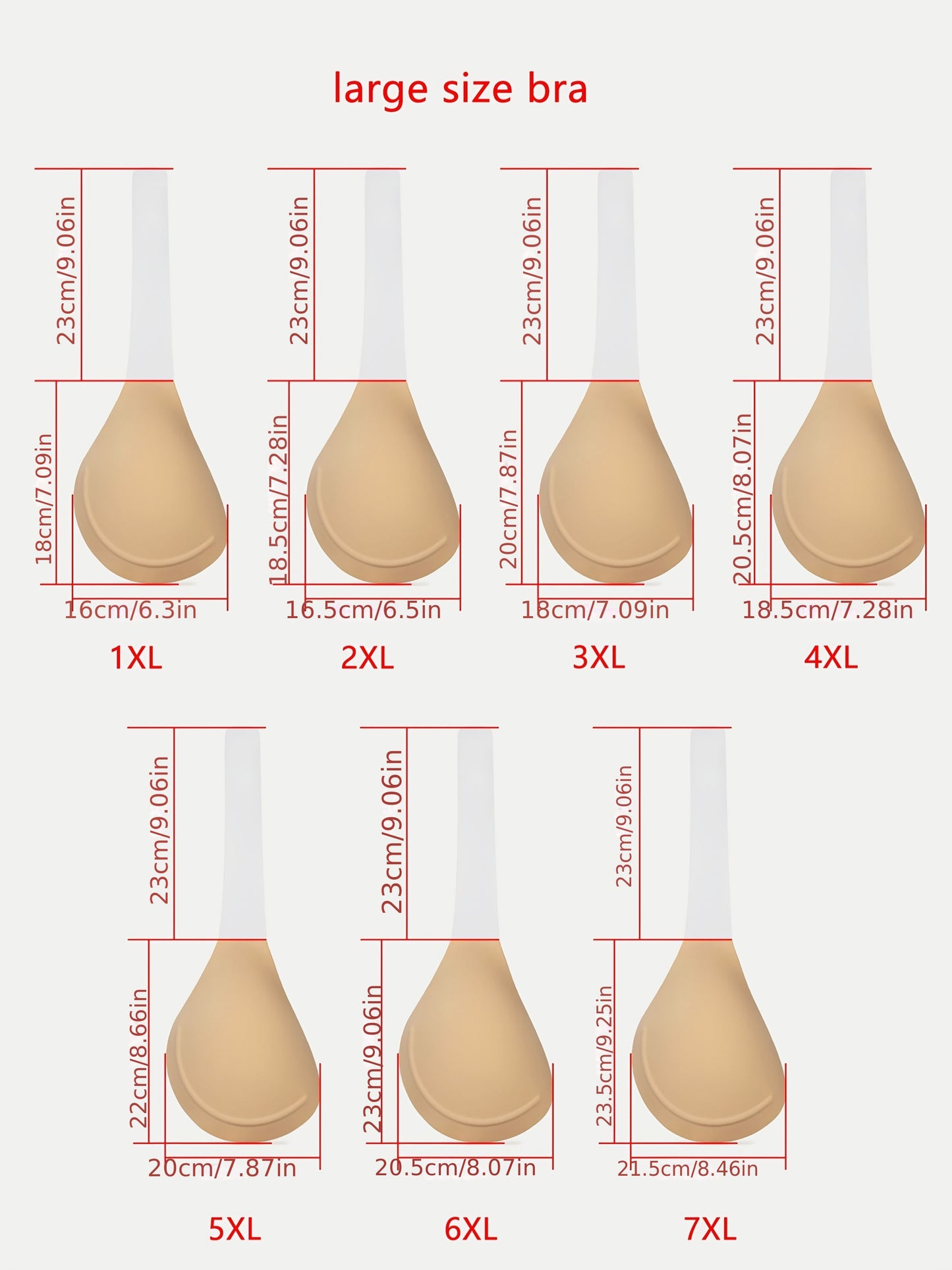 SAHOBBIEHOP Invisible Strapless Plus Size Bra with Anti-Sagging 3D Cups - Natural Look, Secure Fit