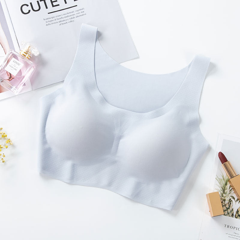 Women's Wireless Vest Bra: Seamless Icy Silk Feel, Full Coverage