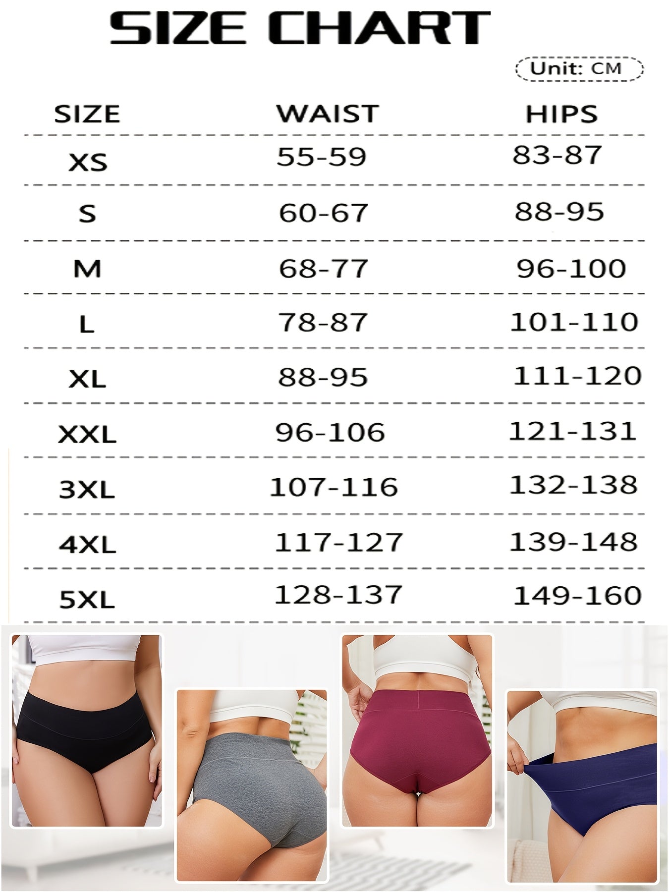 Ultra Soft Full Coverage Panties 4 Pack Plus Size - High Waisted, Breathable Wide Waistband Ladies Briefs