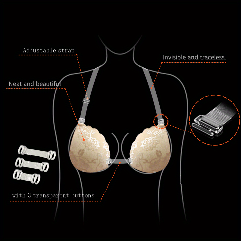 Wireless Adhesive Lace Bras Support - Elegant IdeaCCSZ Bras for Swimwear, Wedding & Formal Dresses