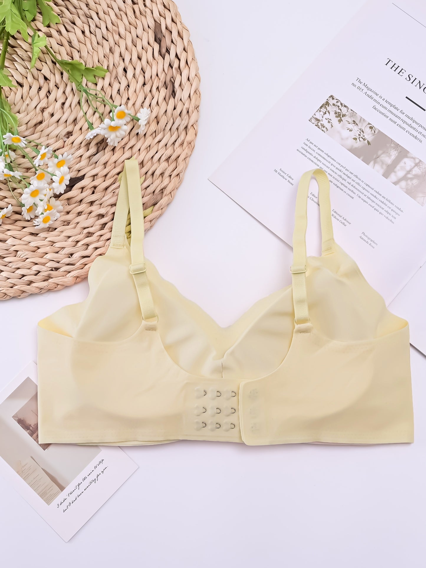 Seamless Support Bra, Comfortable Soft Wireless Lifting Bras, Anti-Sagging Back Smoothing Underwear, Casual Style With Adjustable Hooks