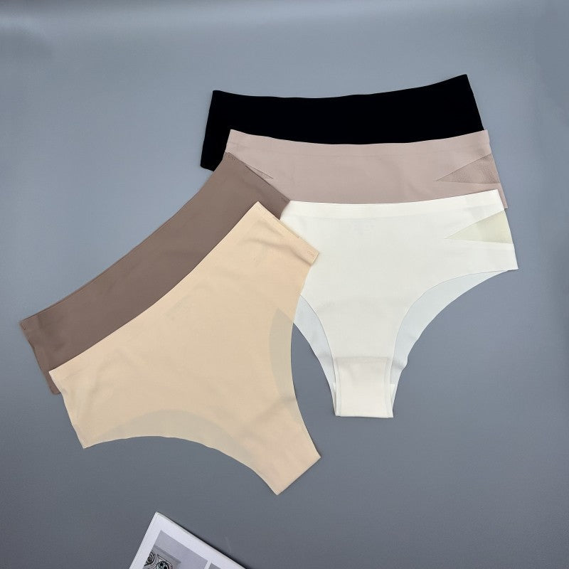 Seamless Women's Sports Panties: Quick-Dry, Breathable Mesh, Cotton Crotch