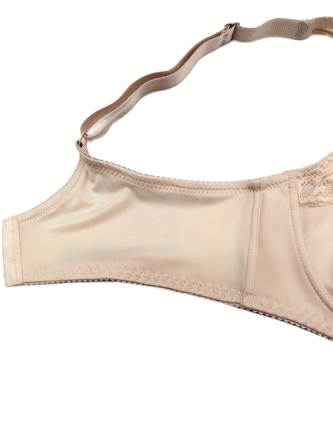 Sexy BH in Übergröße – Volle Abdeckung, Kontrastspitze, Bügel, Mini-Schleifen-Design