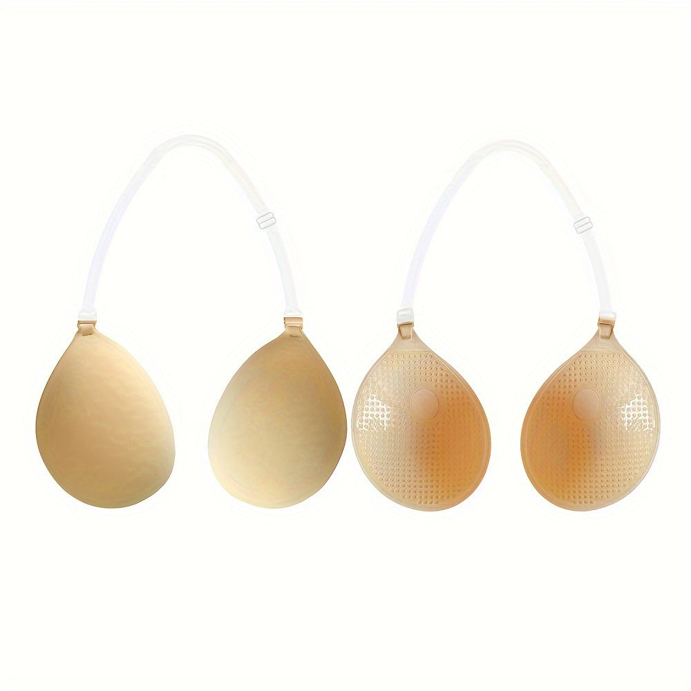 Sujetador de silicona IdeaCCSZ con realce: invisible, sin tirantes, transpirable, compatible con vestidos de novia, con soporte inalámbrico.