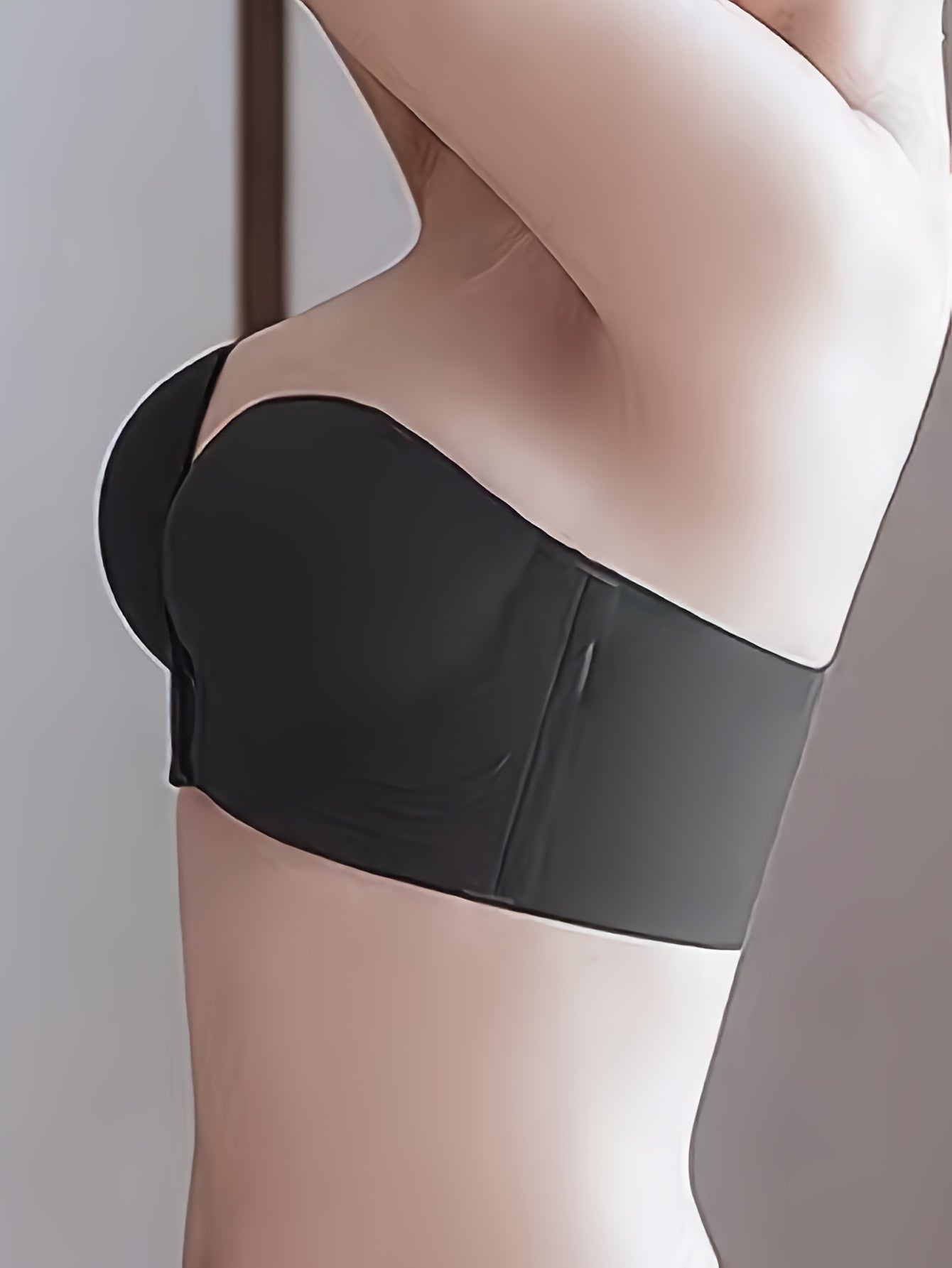 Strapless Push-Up Bra for Small Chest - Anti-Slip, Invisible Pad, Front Buckle, All-Day Comfort