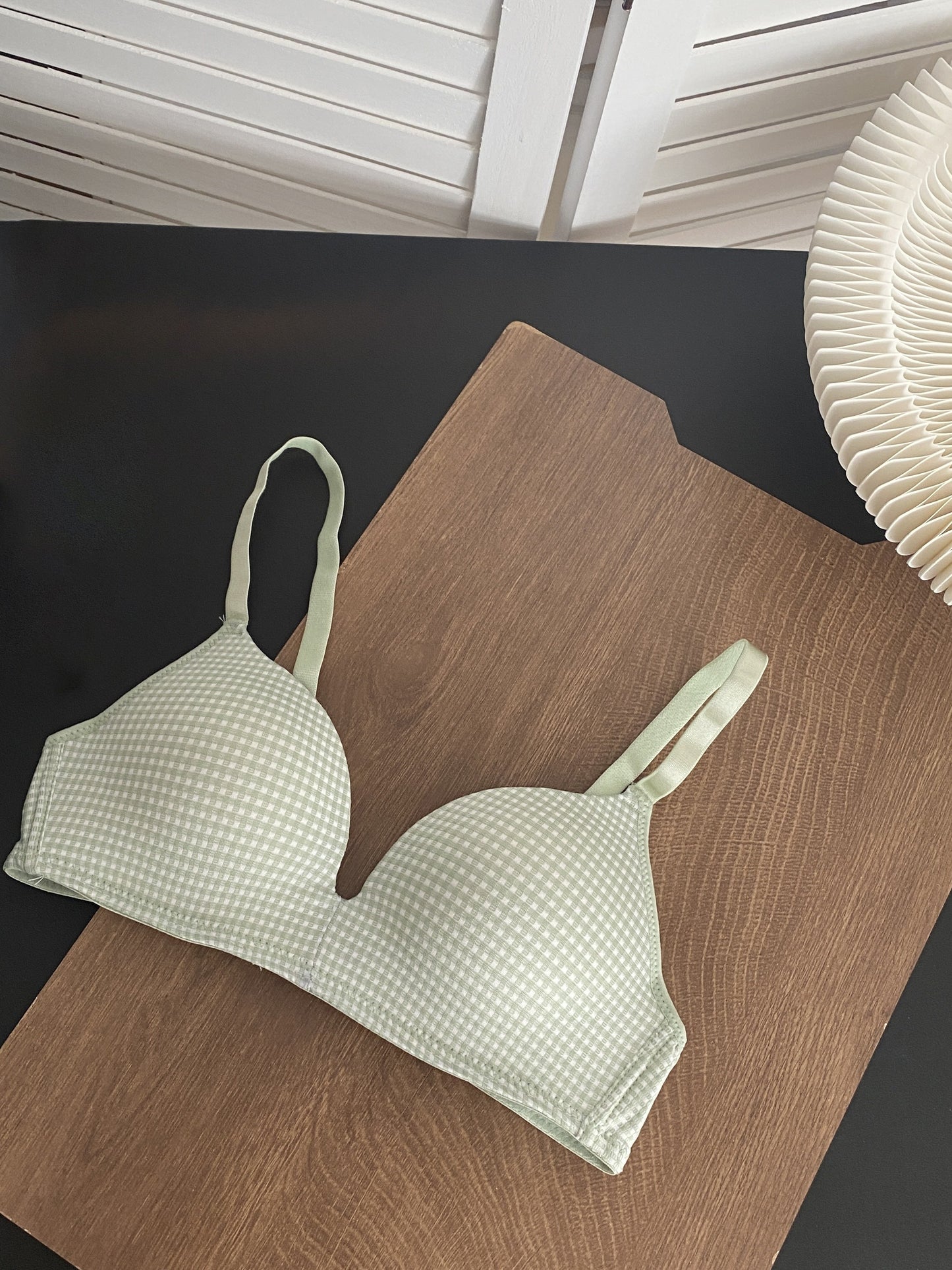 Push-Up-BH mit Karomuster für Damen – bequeme, mittelelastische Einteiler-Dessous
