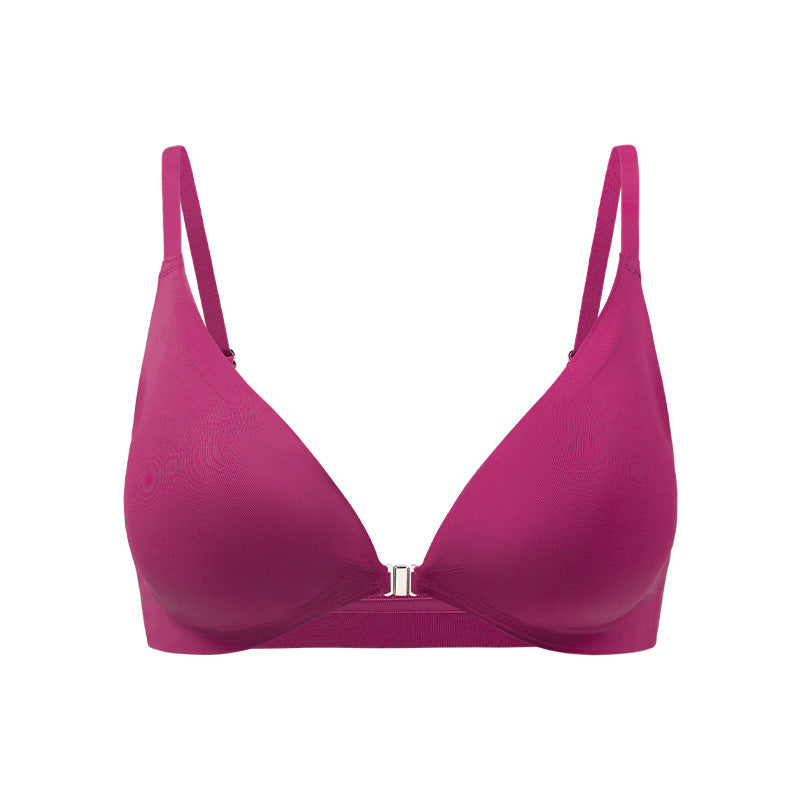 Women's Magnetic Front Closure Push-Up Bra: Seamless Deep V, Wireless, Lightweight