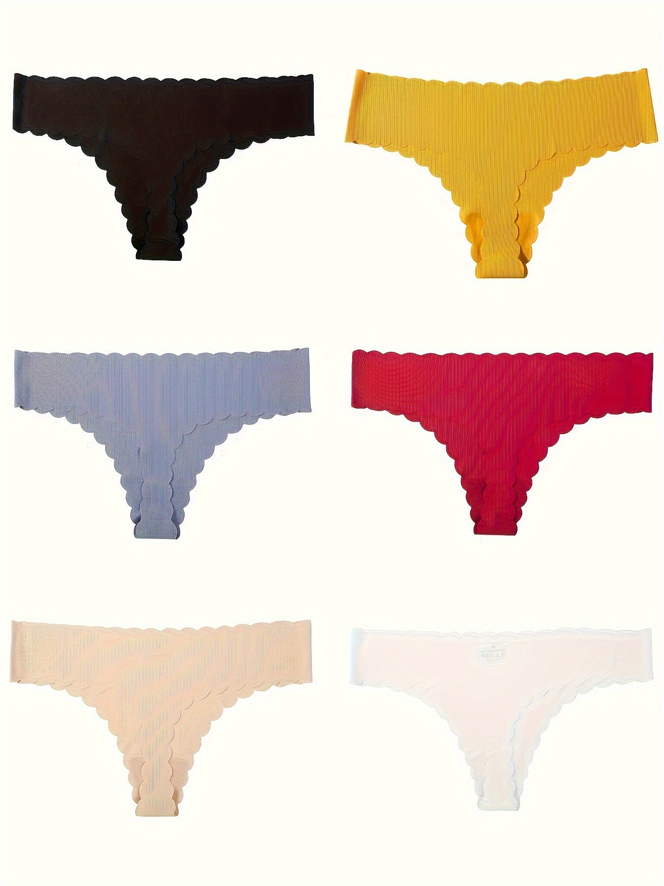 12-Pack Women's Seamless Thong: Low Waist, Wave Edge, High Elasticity