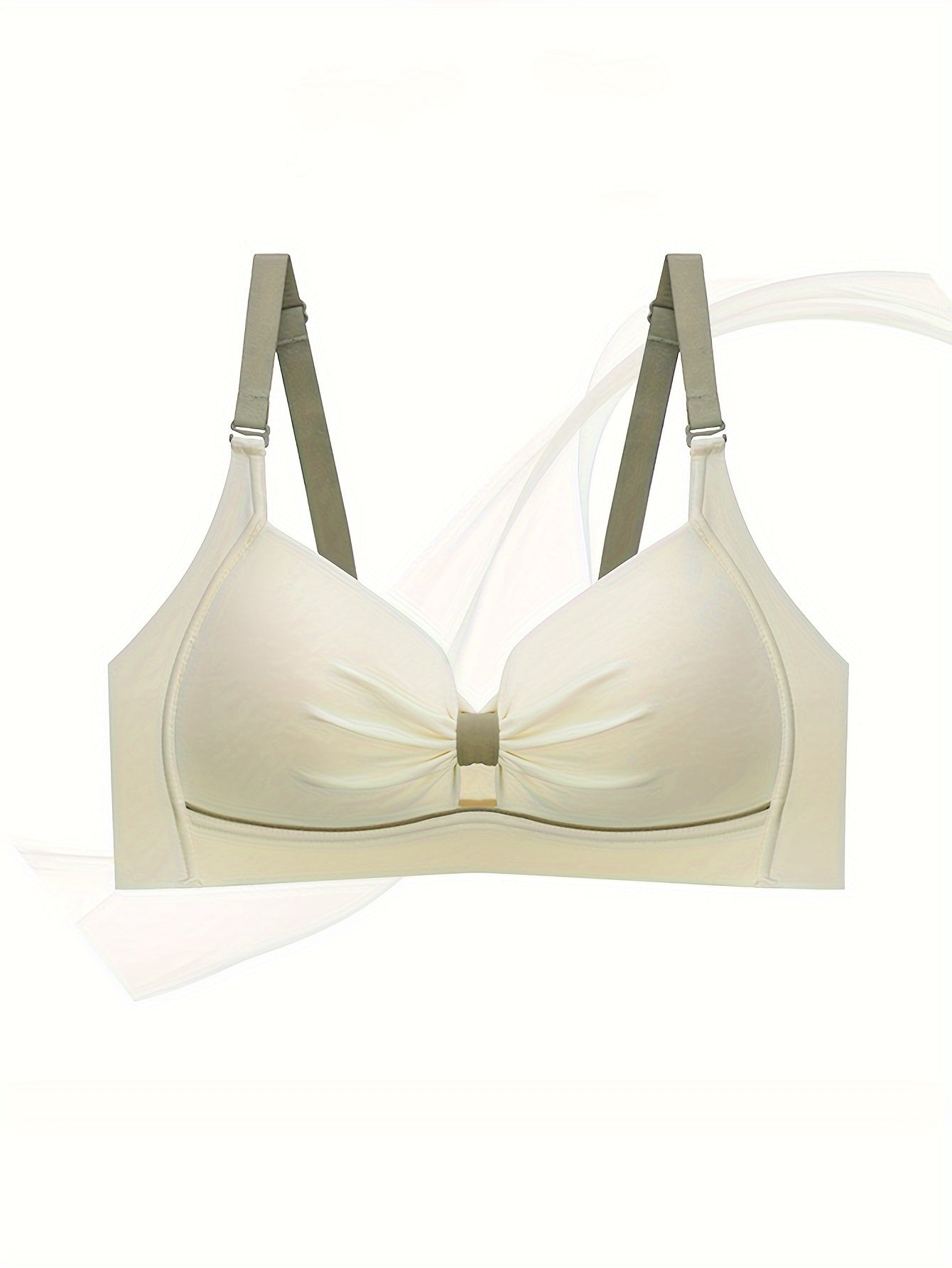 Simple Pleated Push Up Bra - Comfy & Breathable Women's Lingerie Underwear