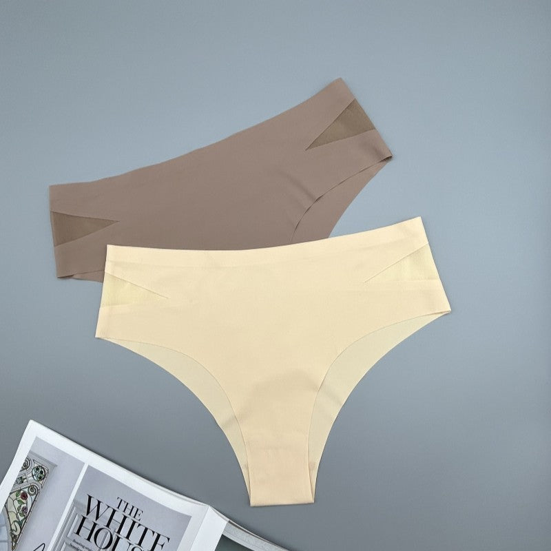 Seamless Women's Sports Panties: Quick-Dry, Breathable Mesh, Cotton Crotch