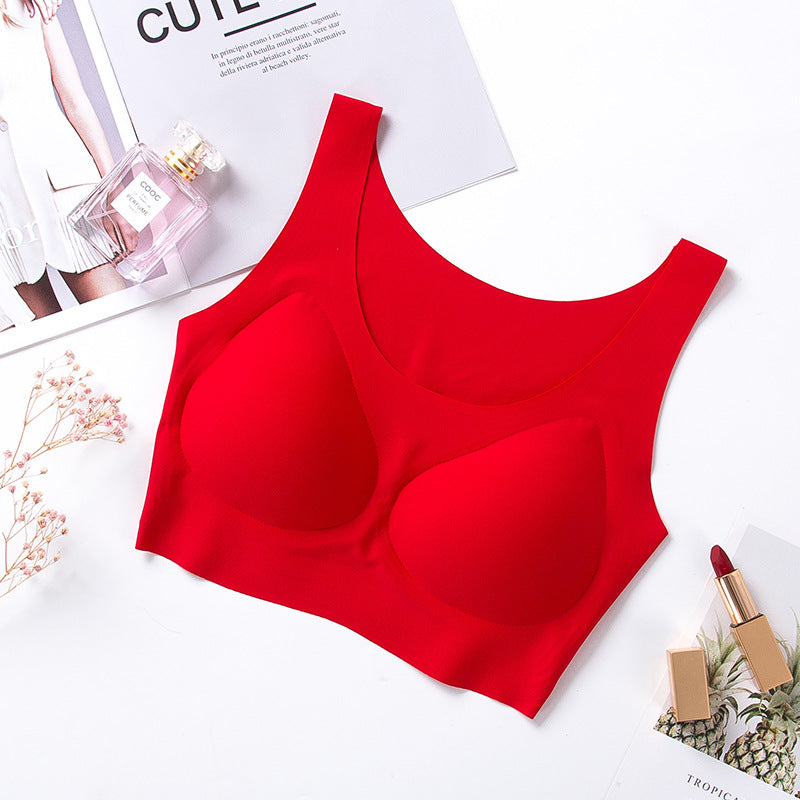 Women's Wireless Vest Bra: Seamless Icy Silk Feel, Full Coverage