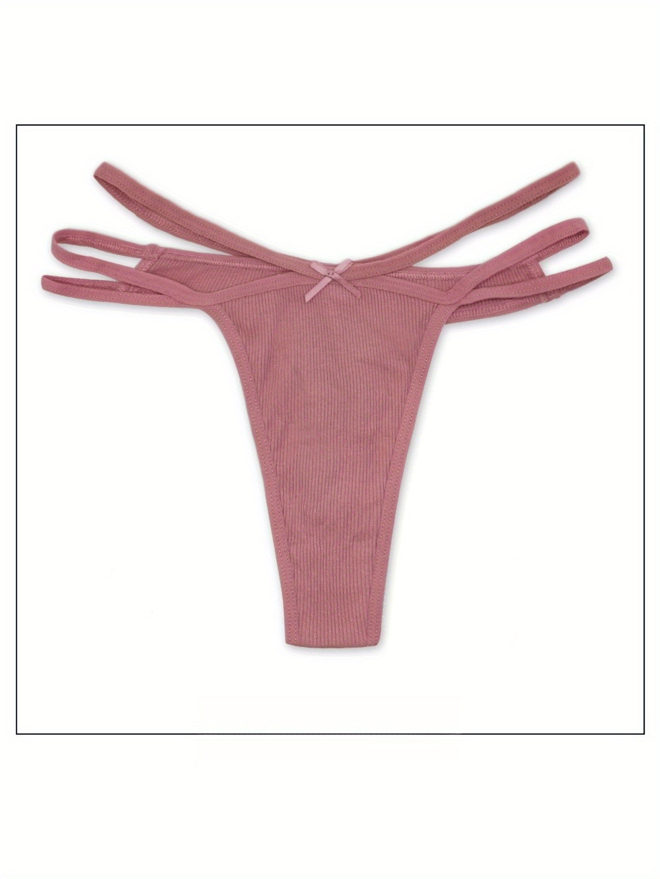 6-Pack Women's Low-Rise Cotton G-Strings: Seamless, Textured Ribbed & Ultra-Soft