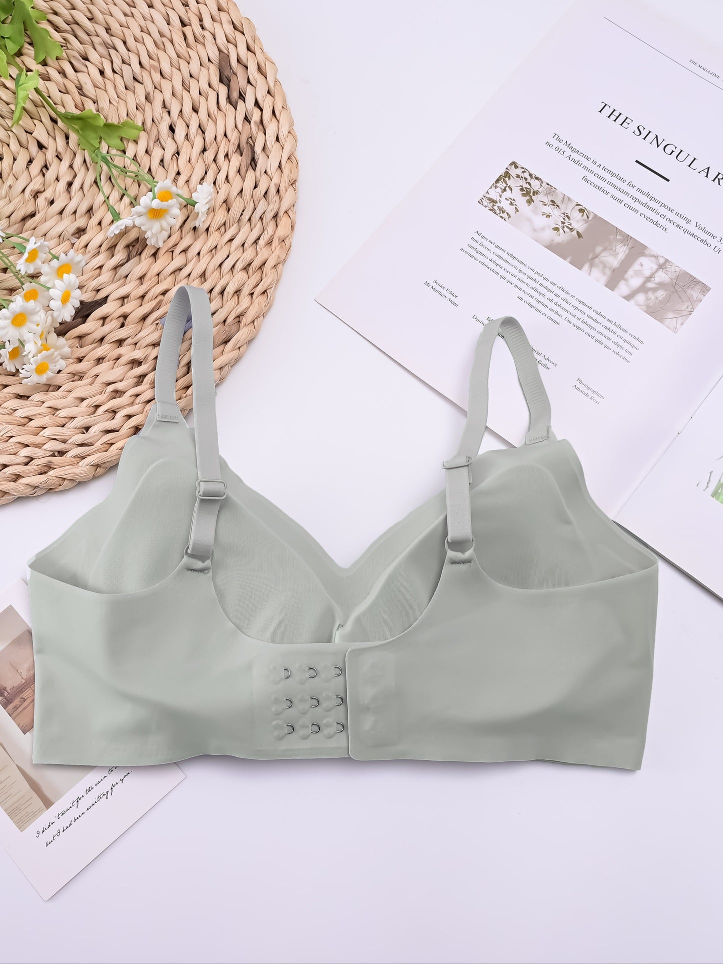 Seamless Support Bra, Comfortable Soft Wireless Lifting Bras, Anti-Sagging Back Smoothing Underwear, Casual Style With Adjustable Hooks