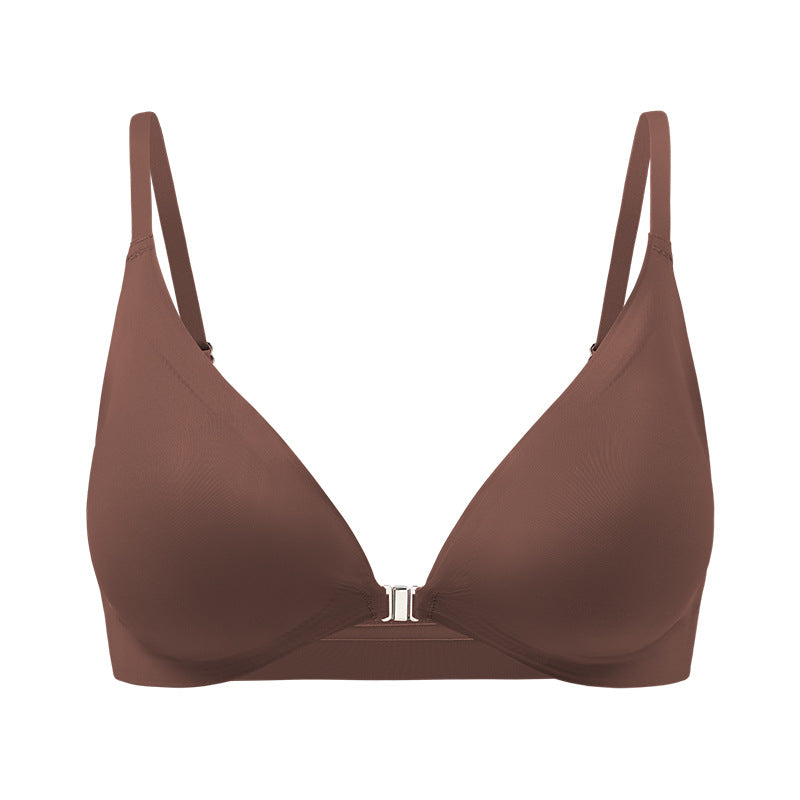 Women's Magnetic Front Closure Push-Up Bra: Seamless Deep V, Wireless, Lightweight