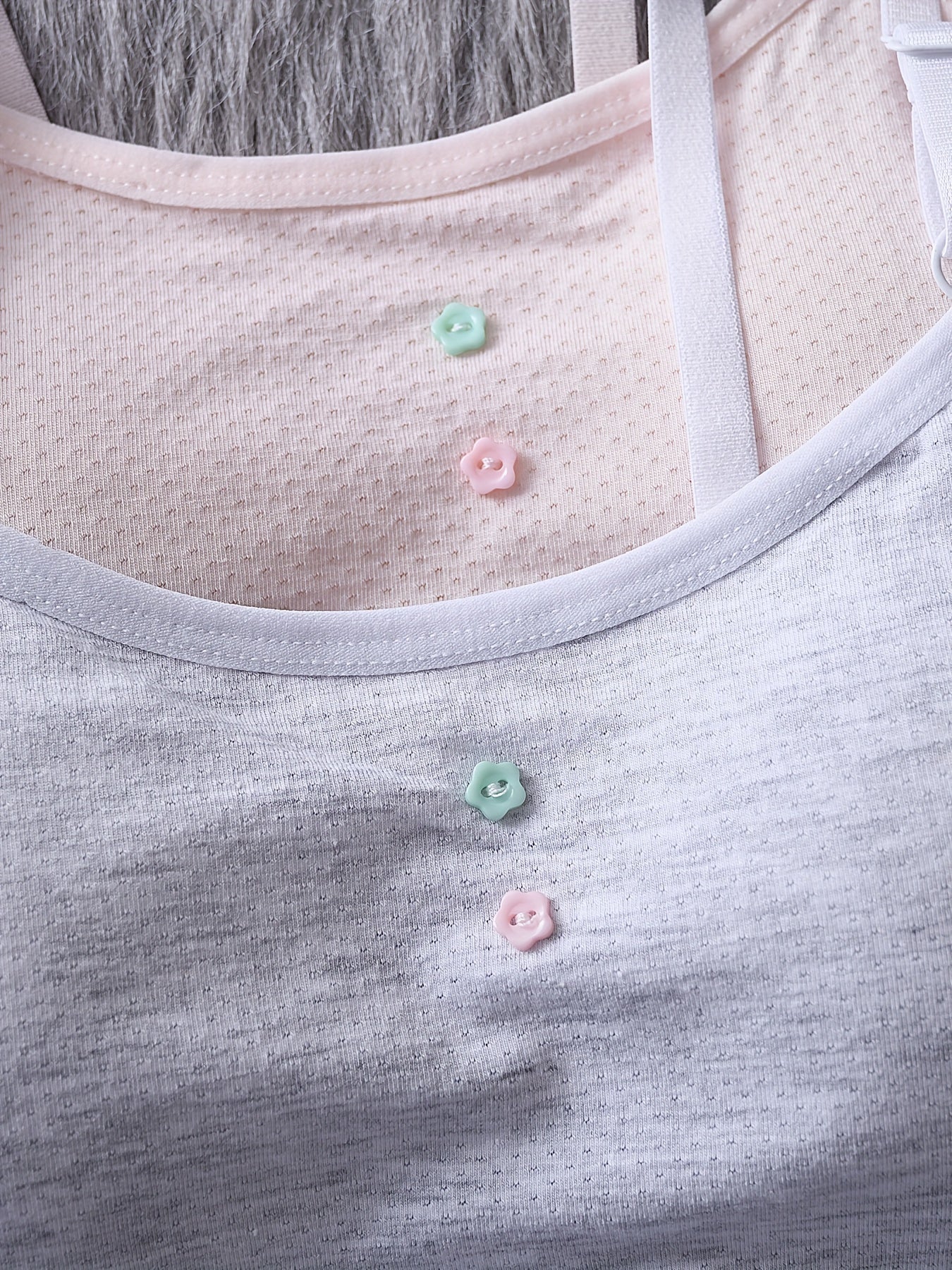 Flower Button Bralette for Girls 9-15 - Adjustable & Breathable