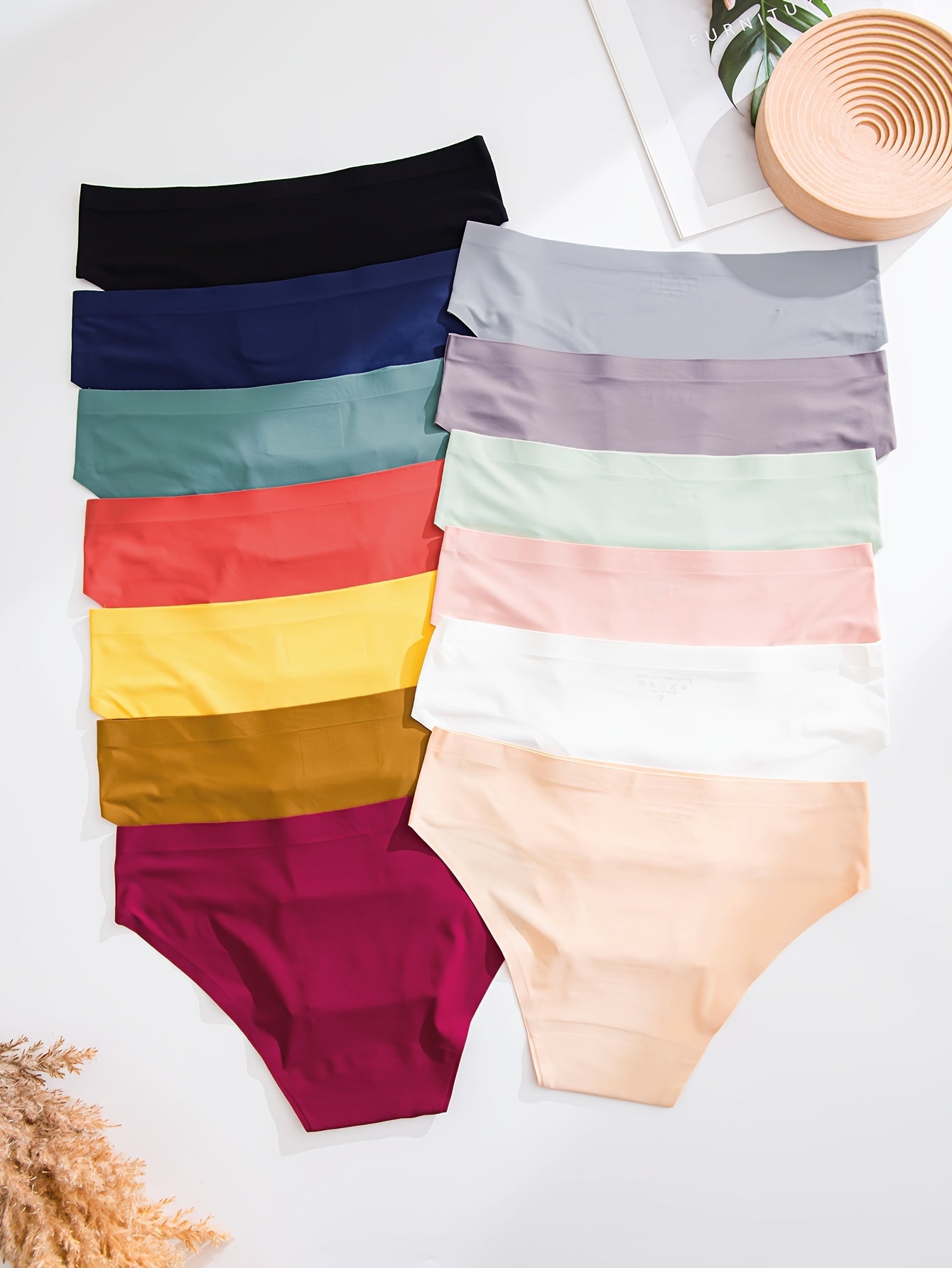 13pcs Women's Solid Seamless Low Waist Briefs - Soft, Comfy & Stretchy Panties