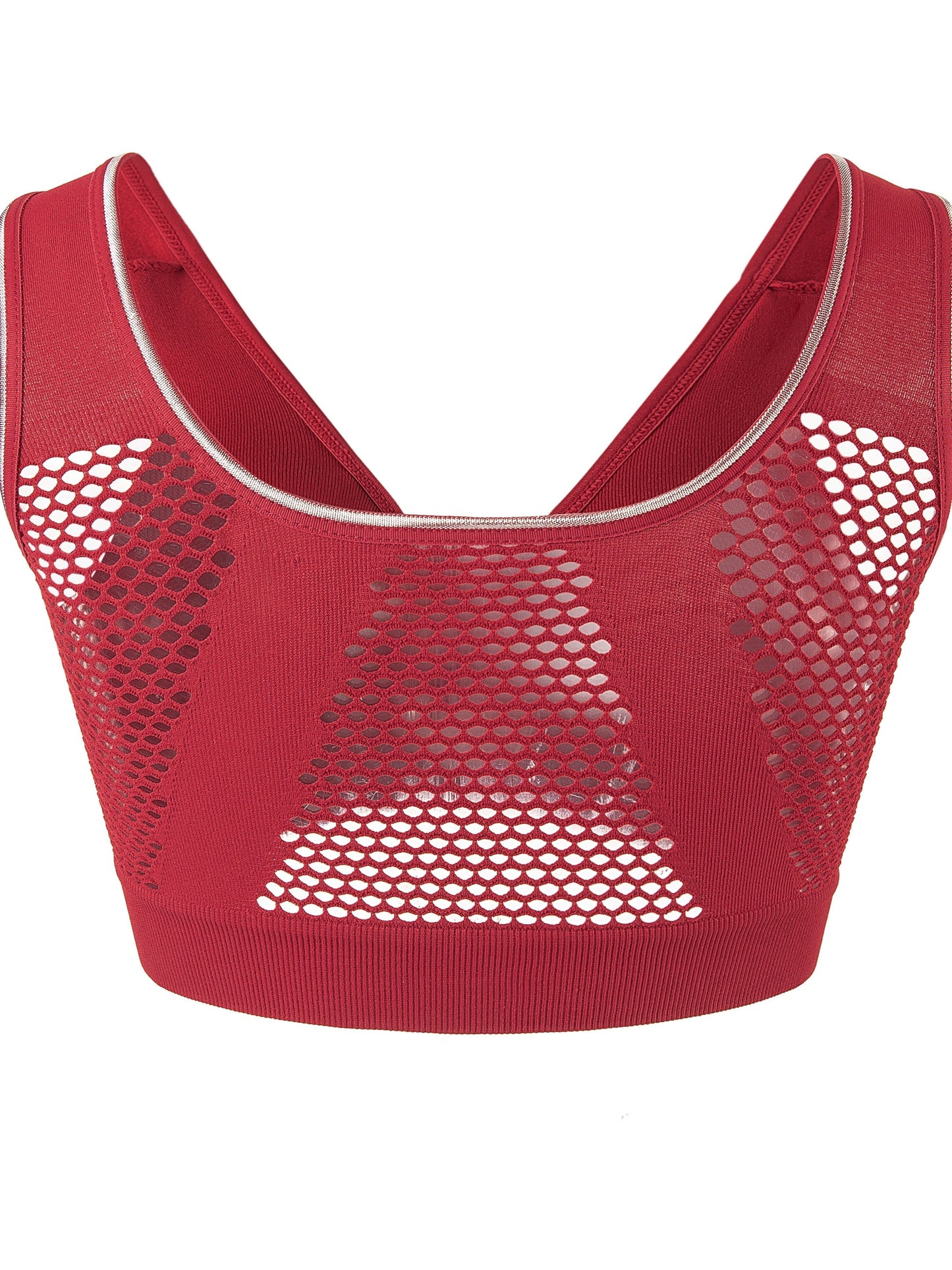 Damen-Sport-BH, Übergröße, Schnalle, vorne offen, solides, atmungsaktives Netzgewebe, kabellos, dünn, Fitness, Yoga, Lauf-BH