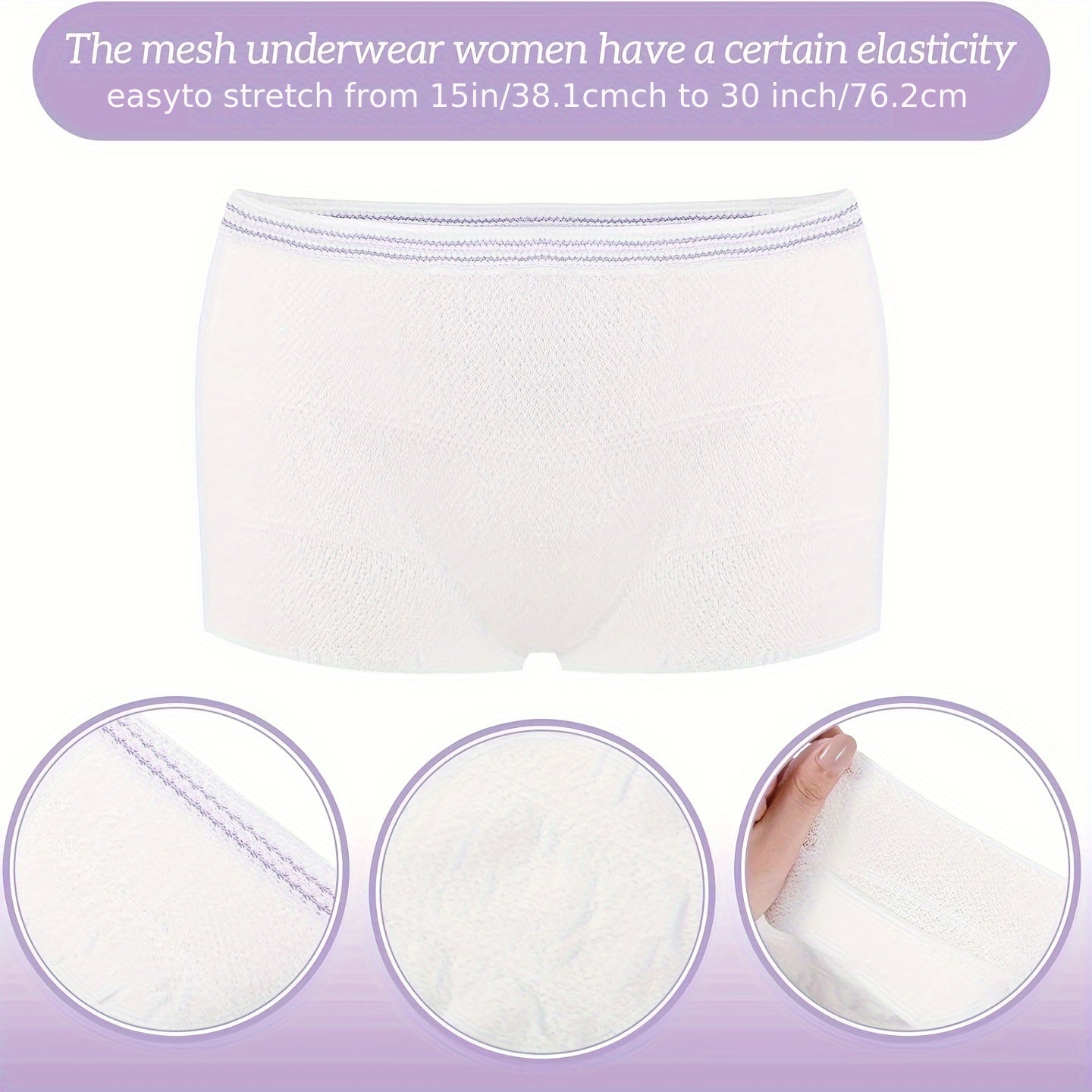 14 Counts Mesh Underwear Postpartum High Waist C Section Disposable Maternity Hospital Panties, Medium