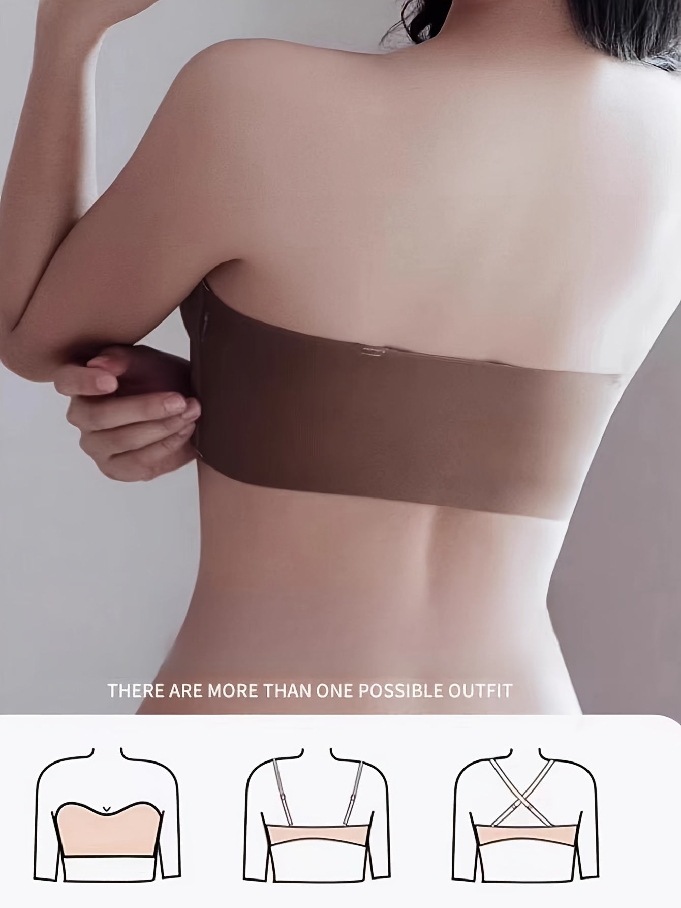 Strapless Push-Up Bra for Small Chest - Anti-Slip, Invisible Pad, Front Buckle, All-Day Comfort