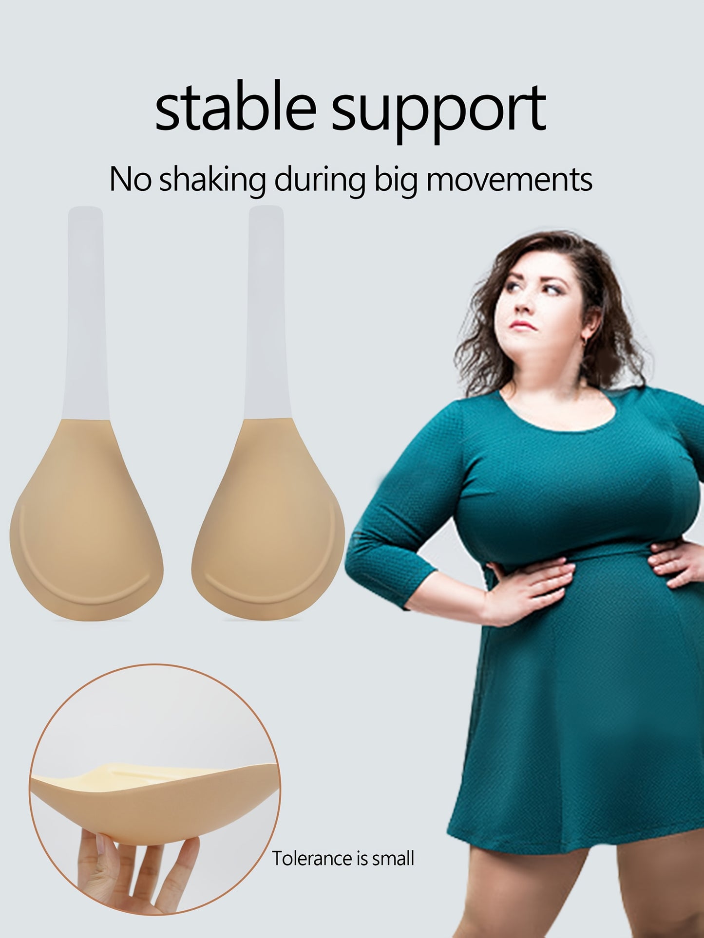 SAHOBBIEHOP Invisible Strapless Plus Size Bra with Anti-Sagging 3D Cups - Natural Look, Secure Fit