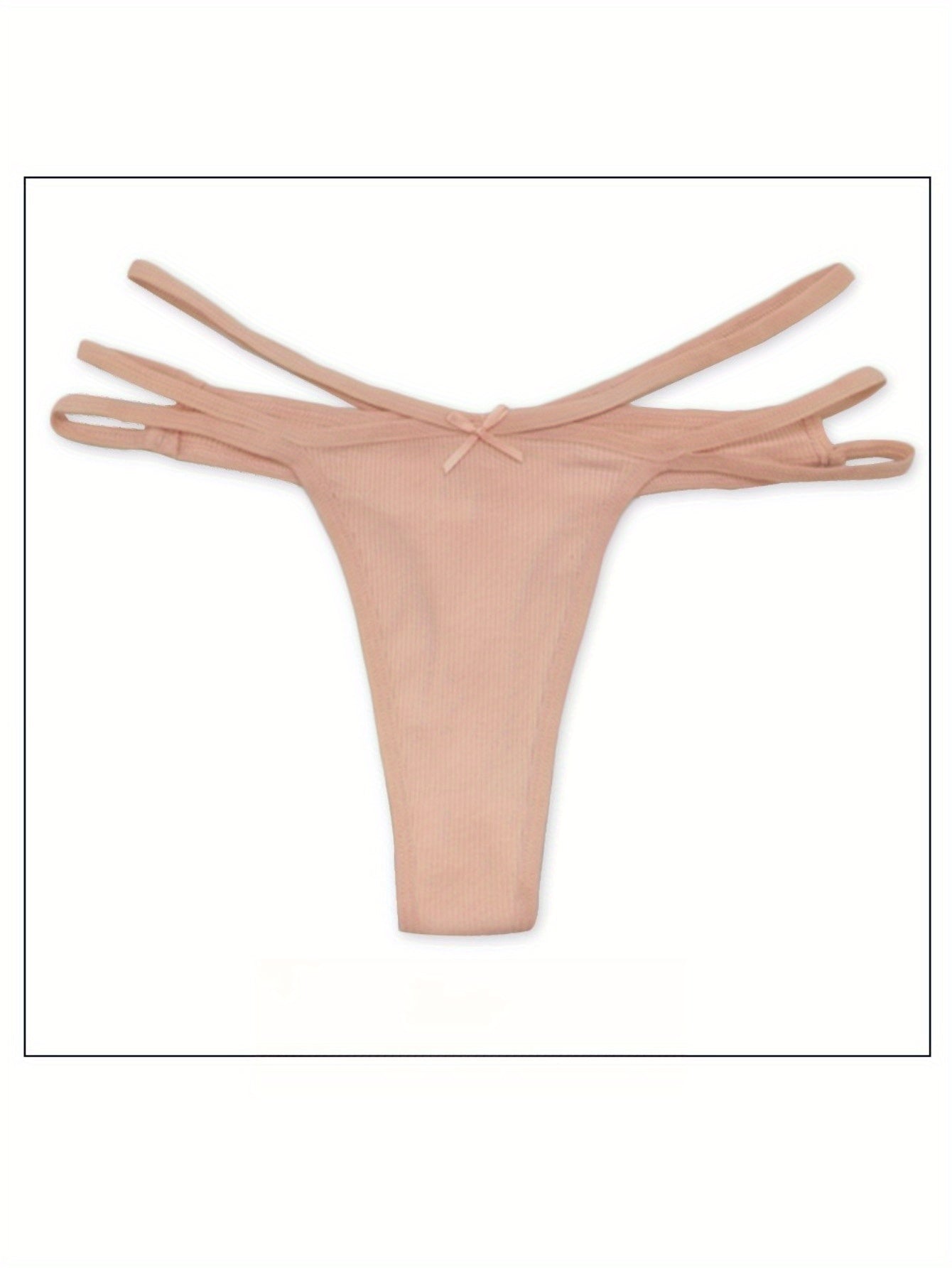6-Pack Women's Low-Rise Cotton G-Strings: Seamless, Textured Ribbed & Ultra-Soft