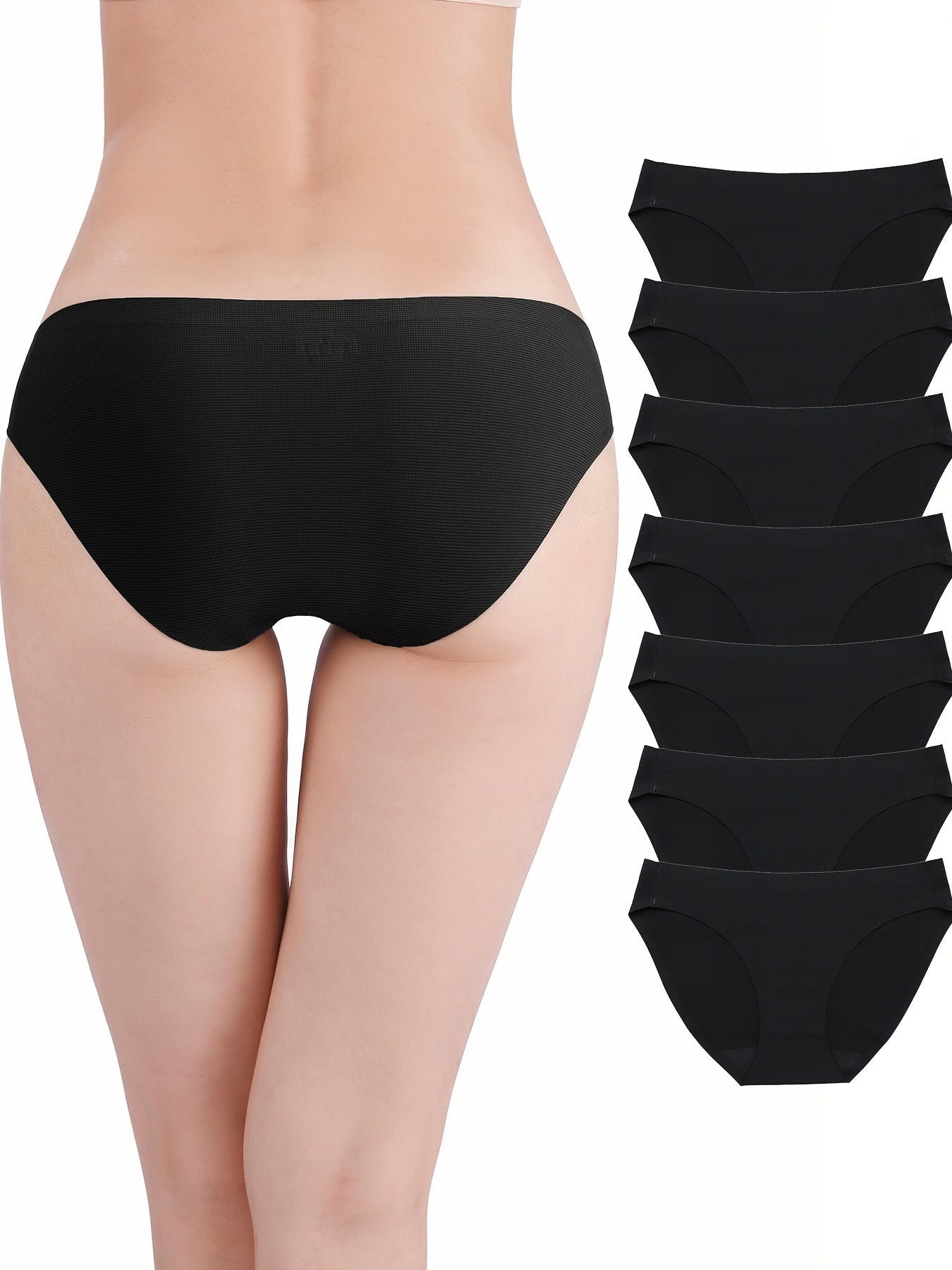 7 braguitas de bikini de colores variados para mujer: ropa interior elástica suave, transpirable y cómoda.