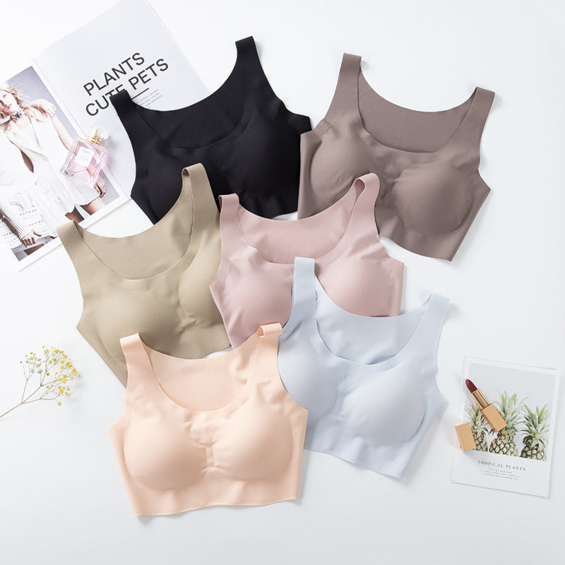 Women's Wireless Vest Bra: Seamless Icy Silk Feel, Full Coverage