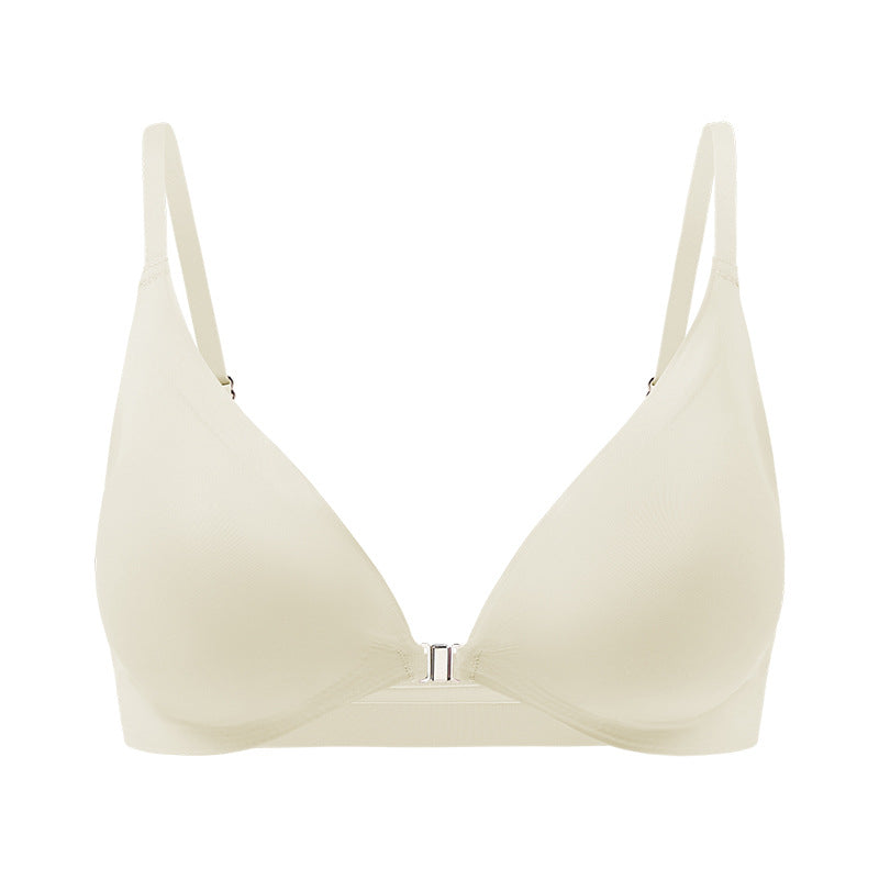 Women's Magnetic Front Closure Push-Up Bra: Seamless Deep V, Wireless, Lightweight