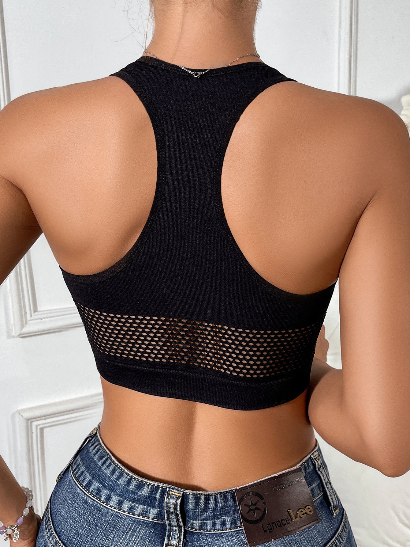 Women's Tank Bra: Full Cup, Y-Back, Wireless, Breathable Uplift