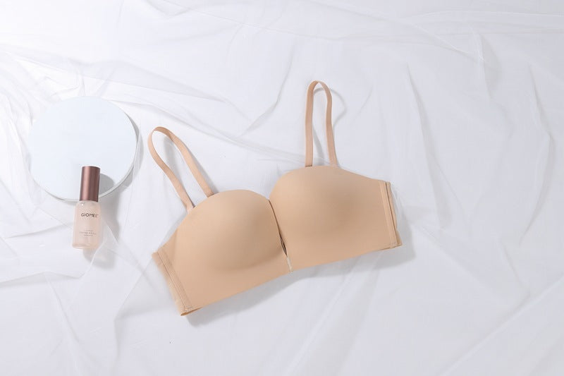 Wireless Push-Up Bra: Half Cup, Adjustable Straps & Side Support