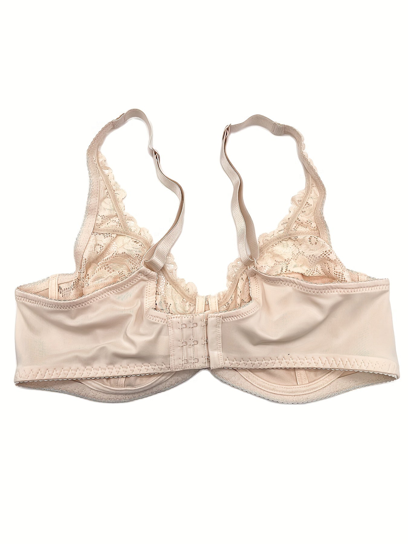 Sexy BH in Übergröße – Volle Abdeckung, Kontrastspitze, Bügel, Mini-Schleifen-Design