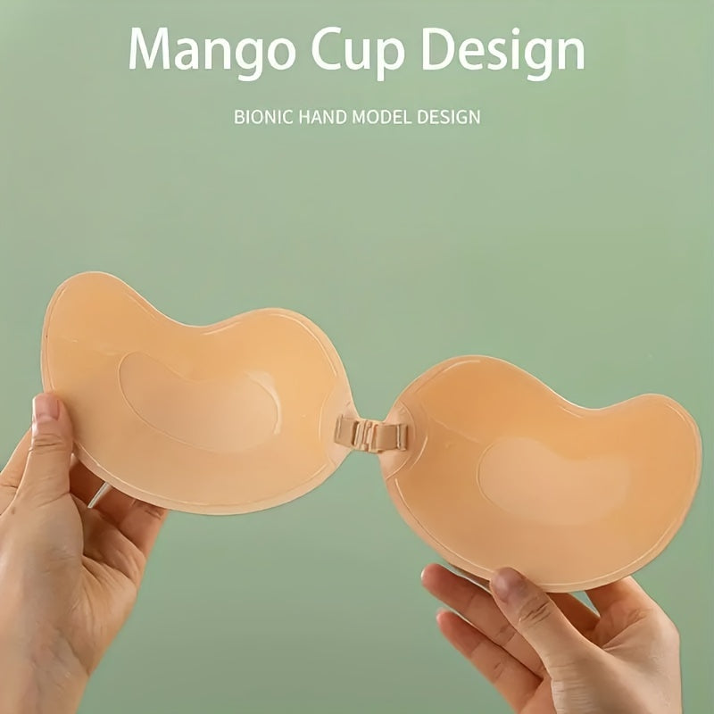 1 Pair Strapless Stick-On Bra: Mango-Shaped, Invisible Lift & Support