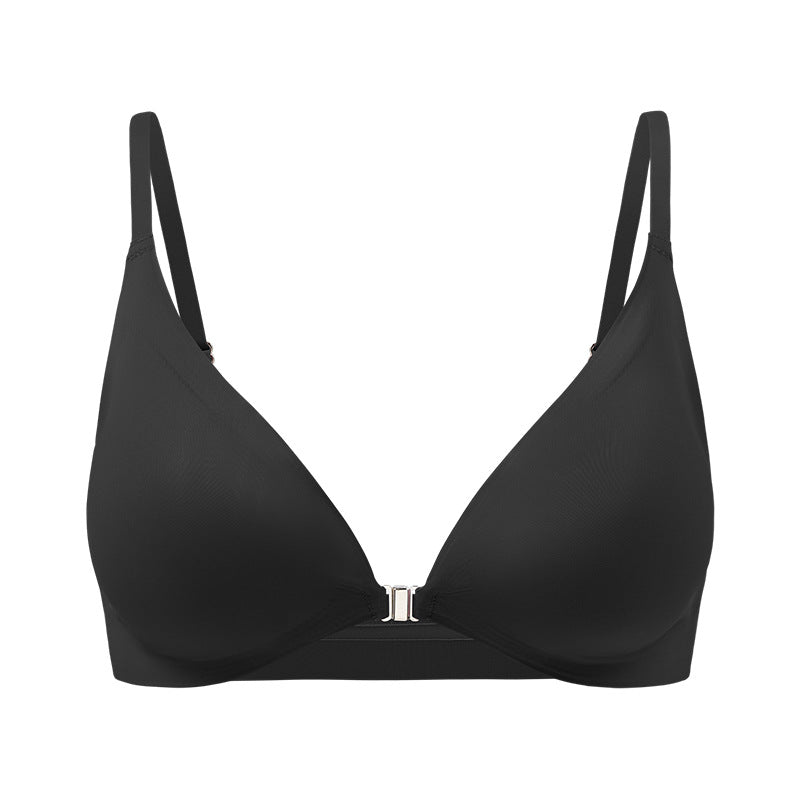Women's Magnetic Front Closure Push-Up Bra: Seamless Deep V, Wireless, Lightweight