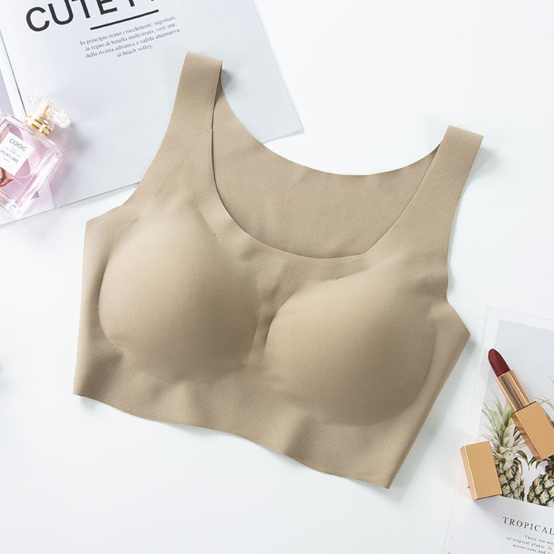 Women's Wireless Vest Bra: Seamless Icy Silk Feel, Full Coverage