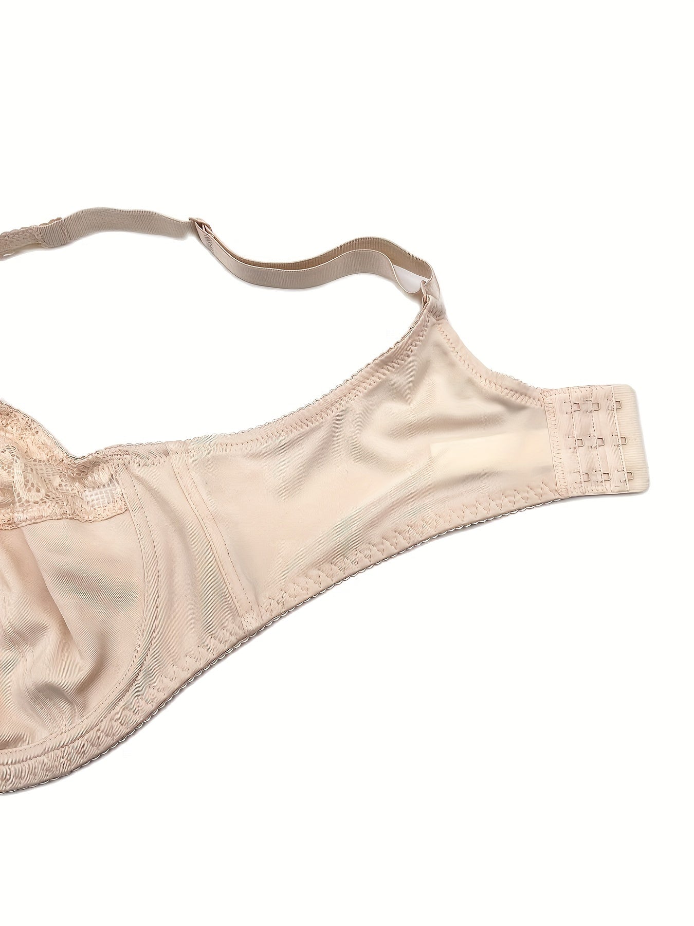 Sexy BH in Übergröße – Volle Abdeckung, Kontrastspitze, Bügel, Mini-Schleifen-Design