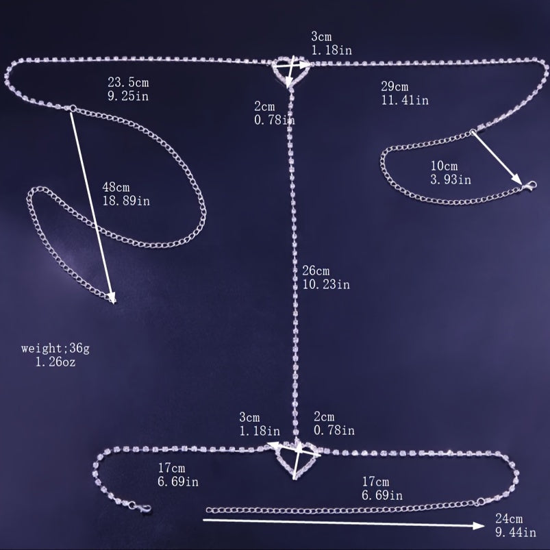 Sexy Full Love Leg Chain Waist Chain - Fashionable Body Chain for Women, European and American Cross-border Hit