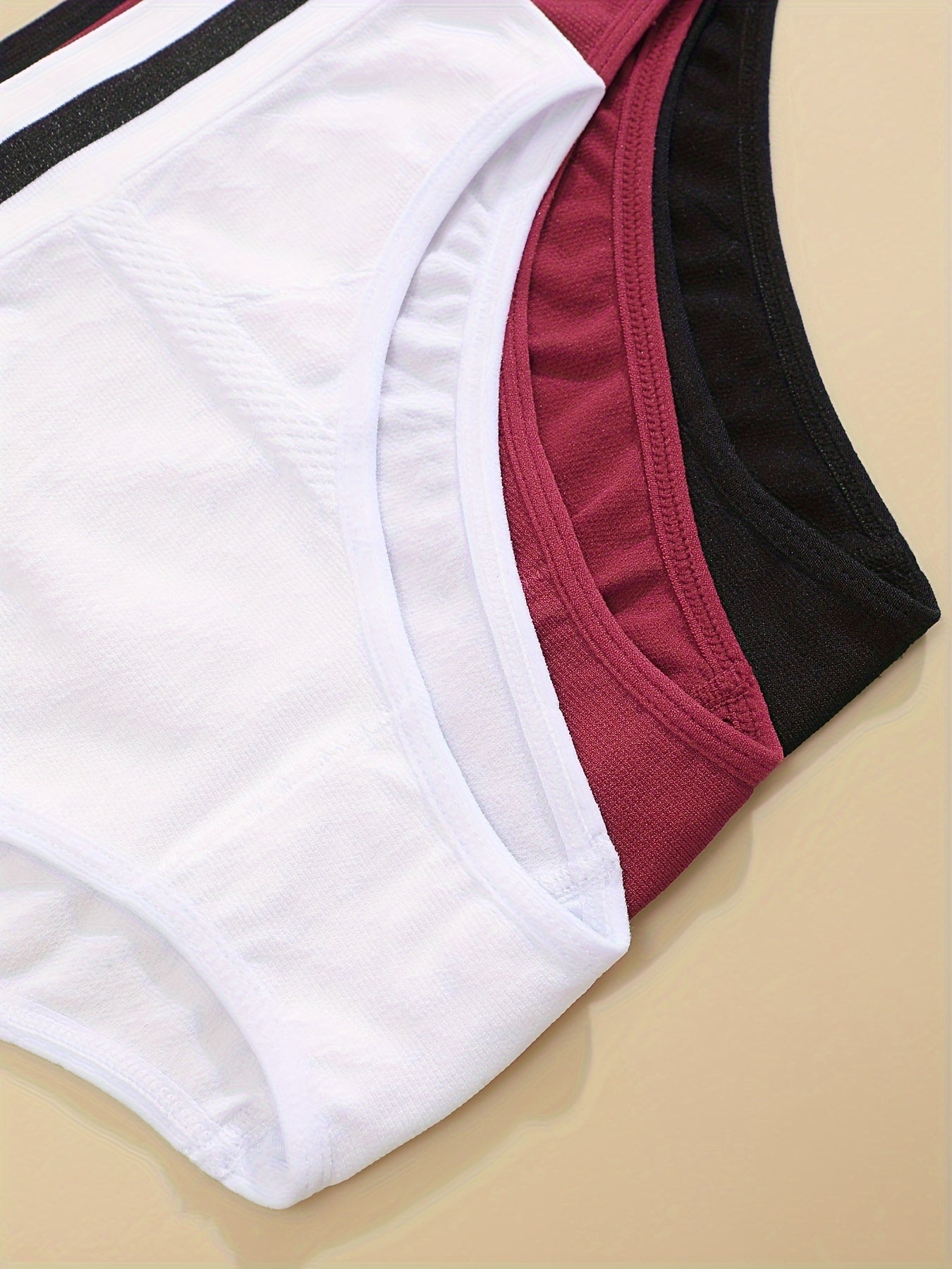 Women's Stretchy Intimates Panties - 3pcs Stripe Print