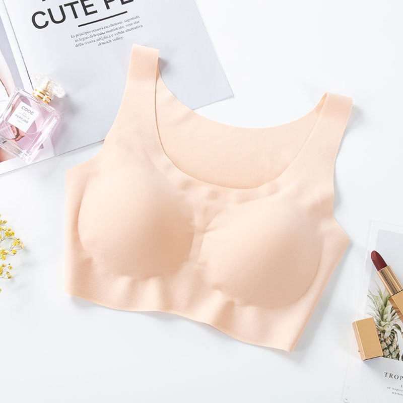 Women's Wireless Vest Bra: Seamless Icy Silk Feel, Full Coverage